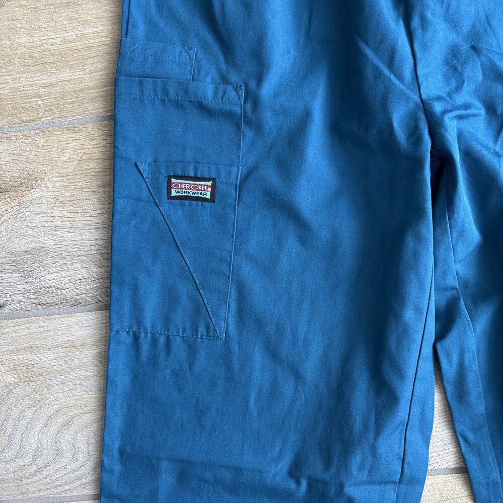 Cherokee Workwear Womens XS Elastic Waist Utility Scrub Pant 4200 Caribbean Blue - Picture 5 of 16